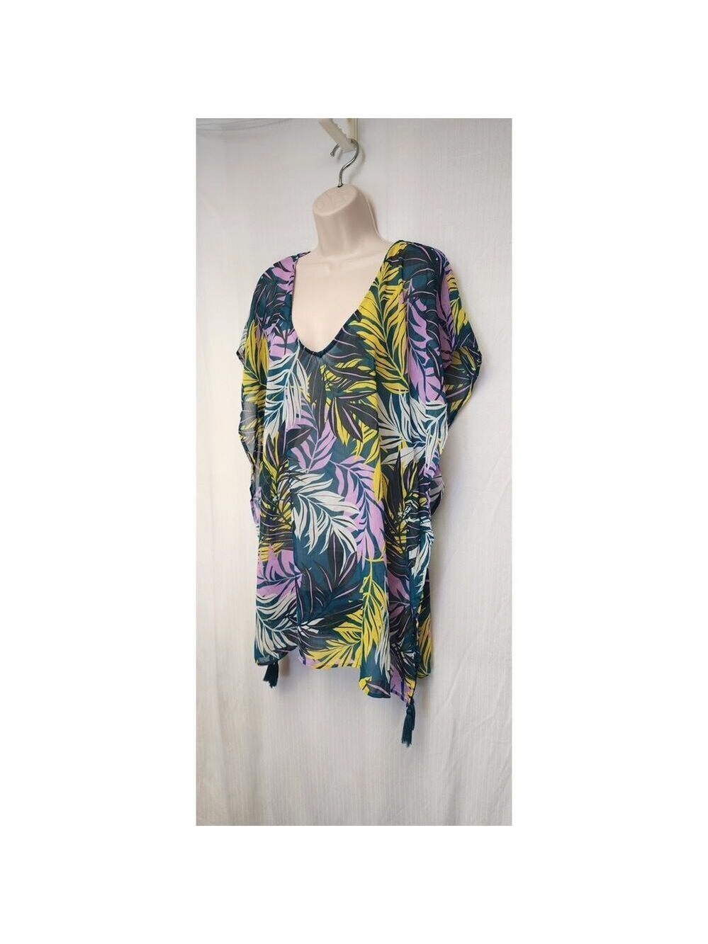Palisades Beach Club Women's V-Neck Sheer Chiffon Swimsuit Covered Size XL/XXL - Picture 5 of 10